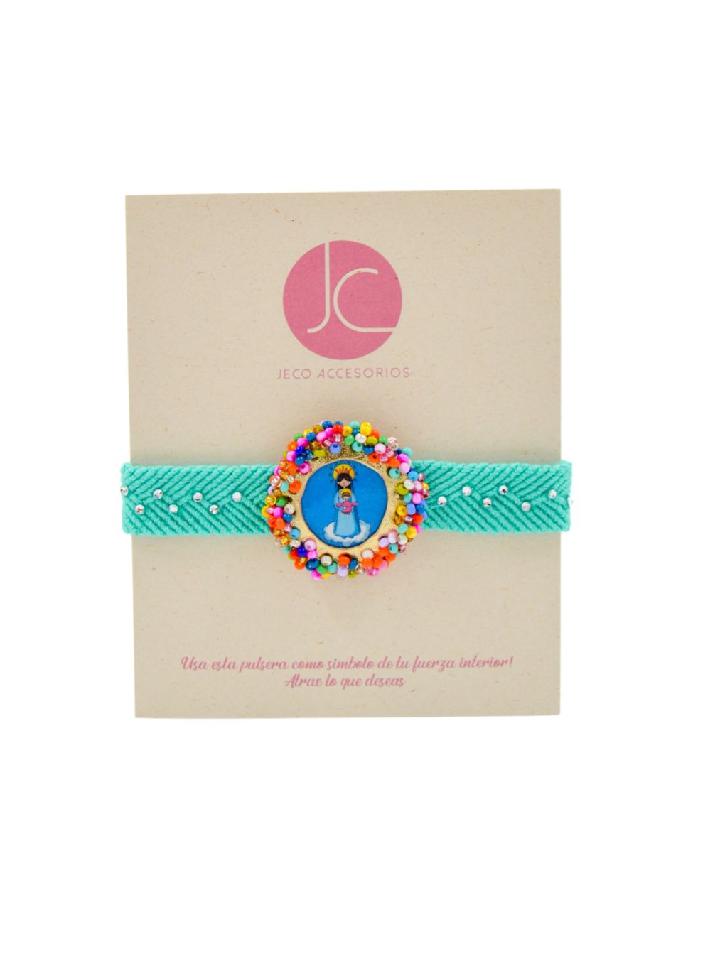 Pulsera “Virgencita Colorida” 🌸🙏 Accesoriosjeco