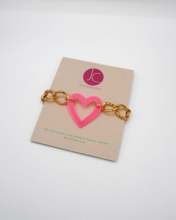 Pulsera corazón rosa Accesoriosjeco 