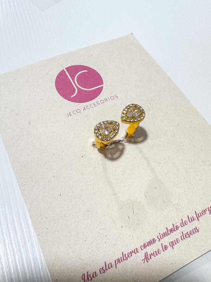 Anillos abiertos con incrustaciones de circon Accesoriosjeco Cristales encontrados 