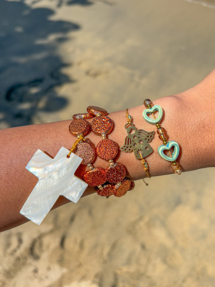 Set de pulsera cruz y Angel Accesoriosjeco 