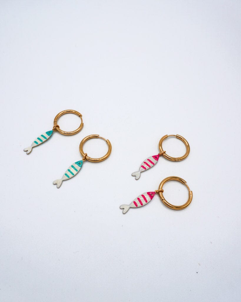 Aretes Argollas con peces de colores Accesoriosjeco 