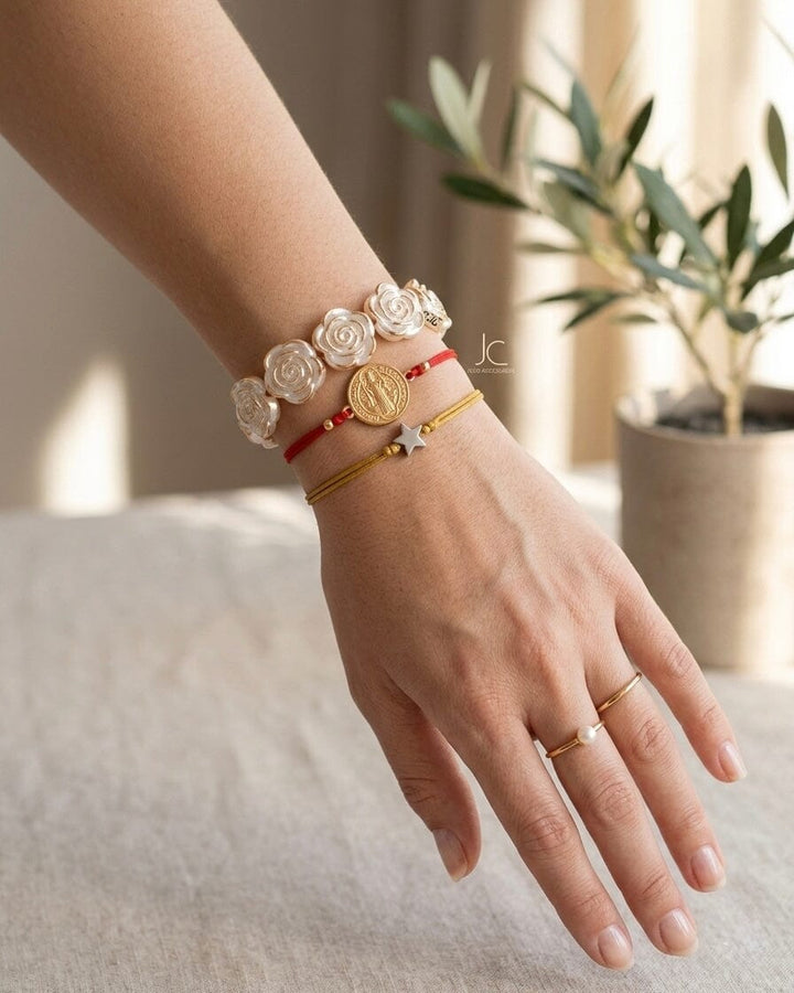 Trío de pulseras rosa de protección Accesoriosjeco 