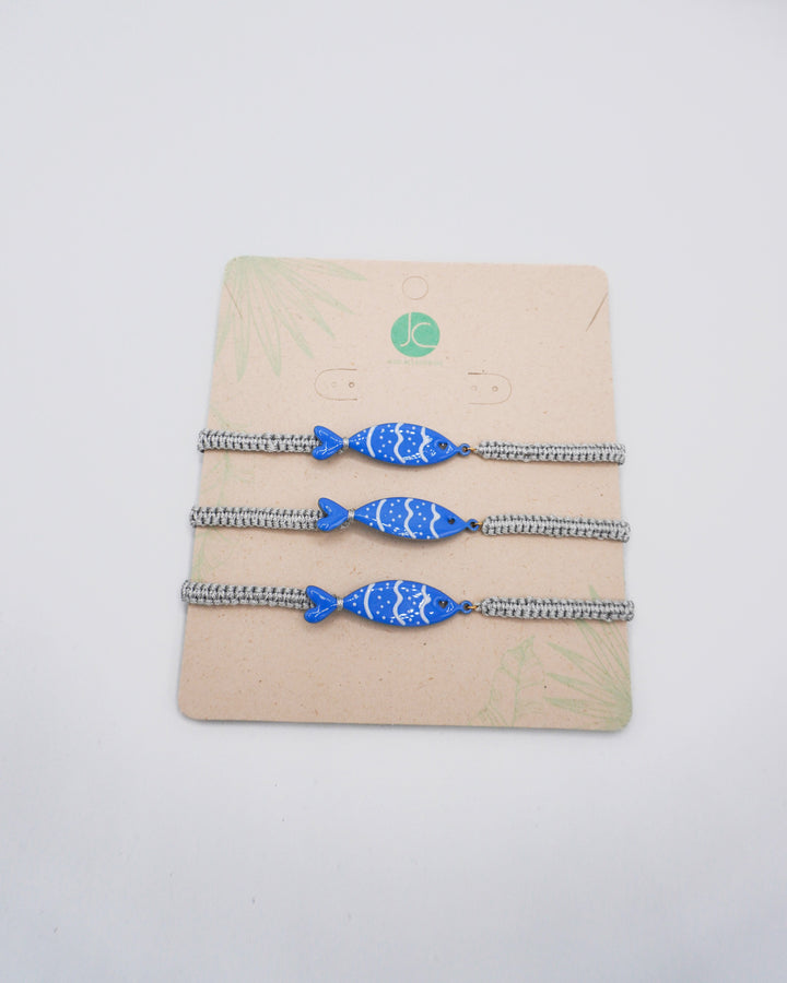 Trio de pulsera pez azul Accesoriosjeco 