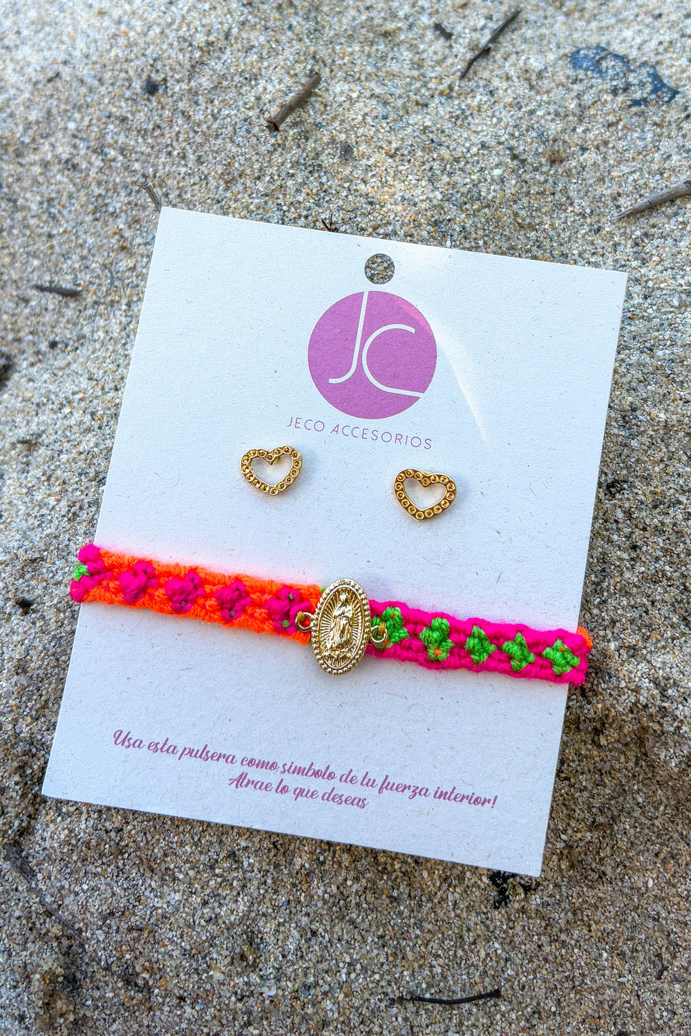 Pulsera virgencita +aretes Accesoriosjeco 