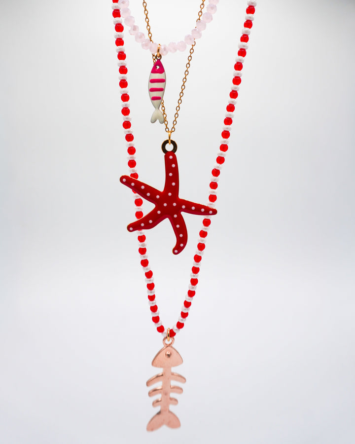 Trío de collar corales de mar Accesoriosjeco 