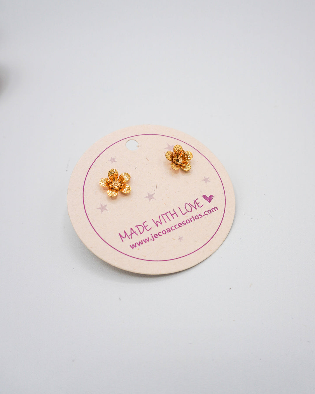 Aretes topo flor Accesoriosjeco 