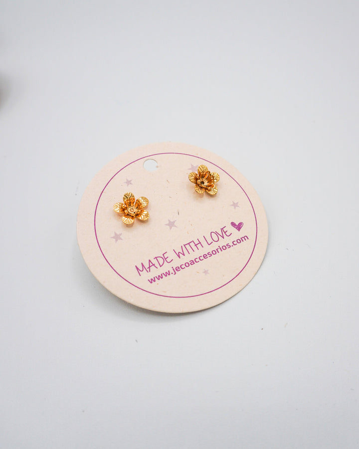 Aretes topo flor Accesoriosjeco 