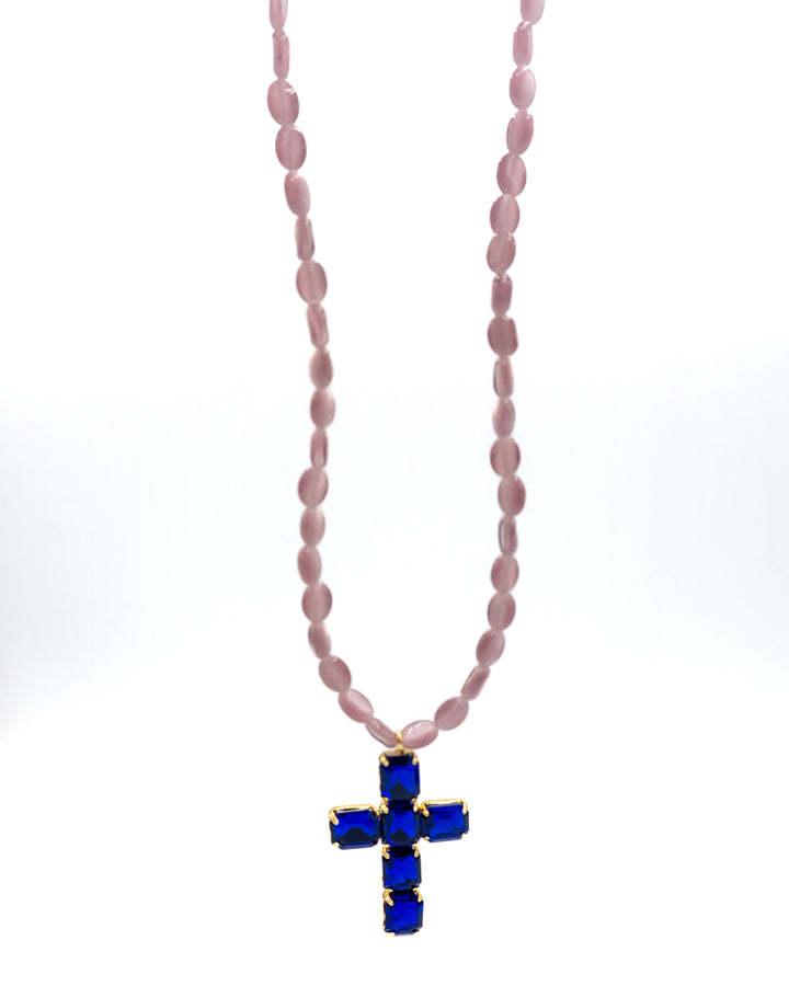 Collar cruz cristal Accesoriosjeco 