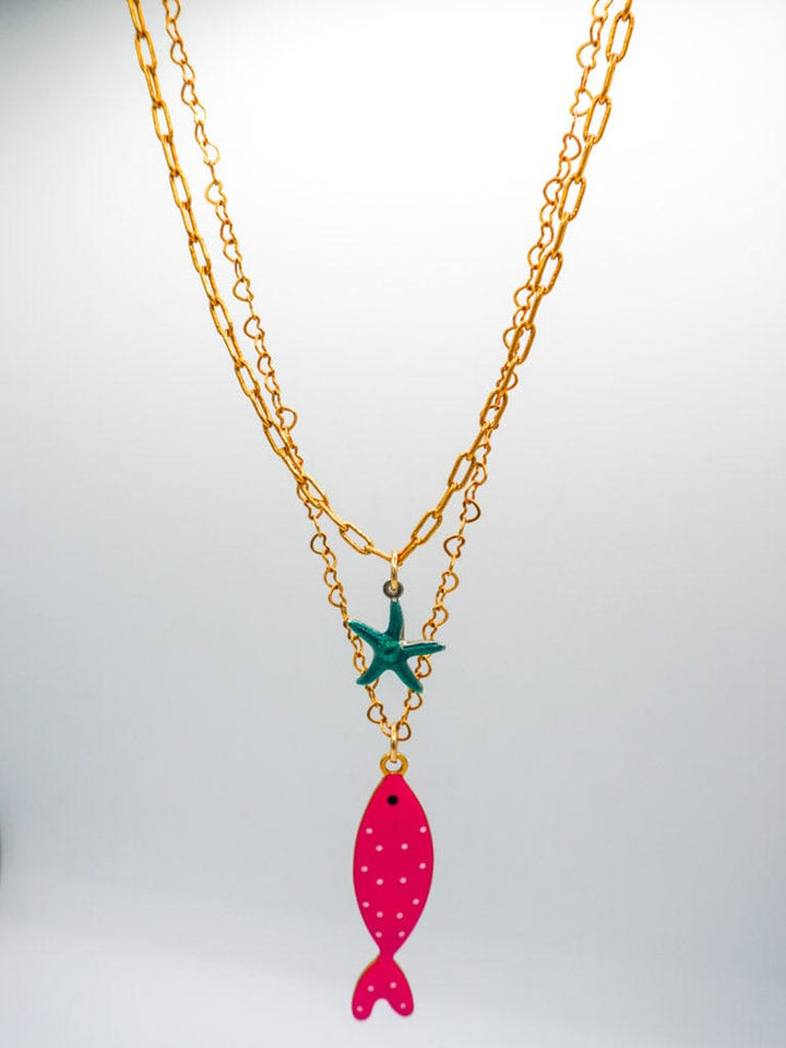 Dúo de collar pez rosa Accesoriosjeco 