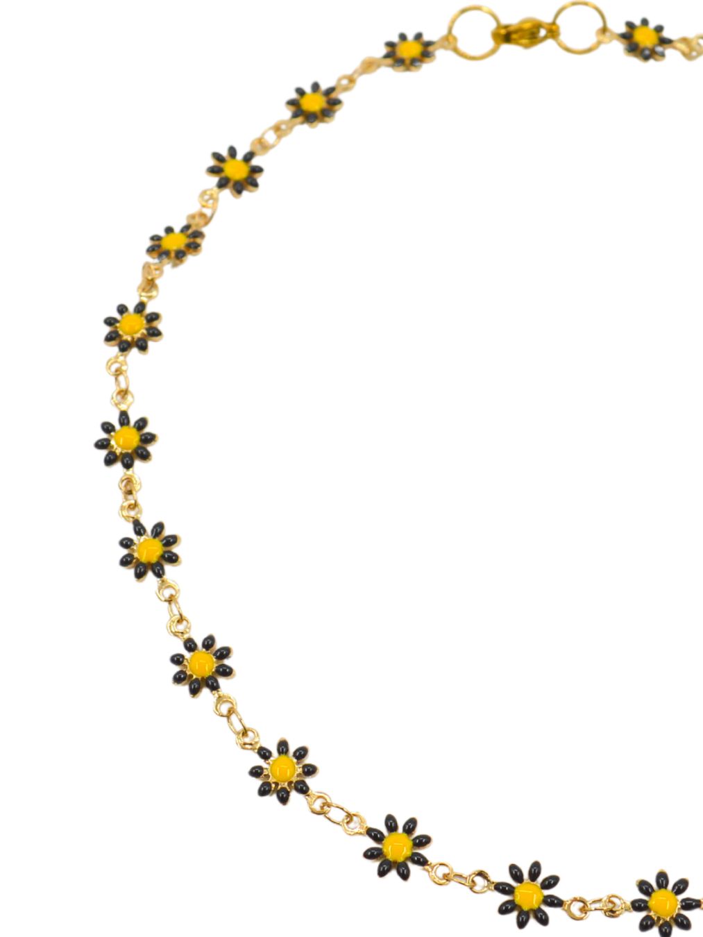 Collar energía floral negro Accesoriosjeco 