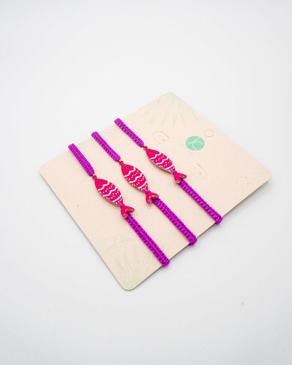 Trio de pulseras pez fucsia Accesoriosjeco 