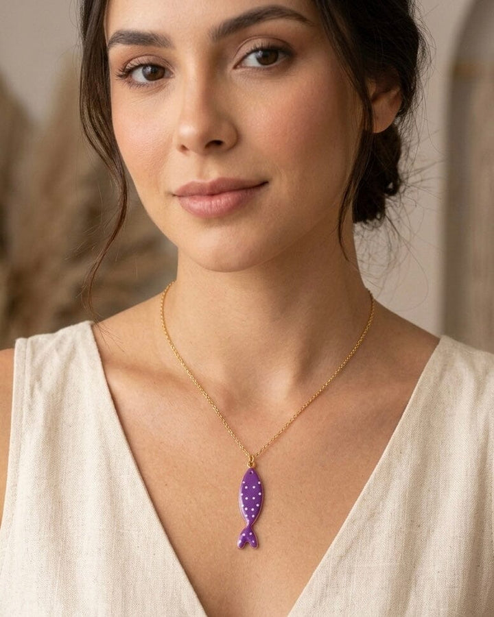 Collar pez morado Accesoriosjeco 