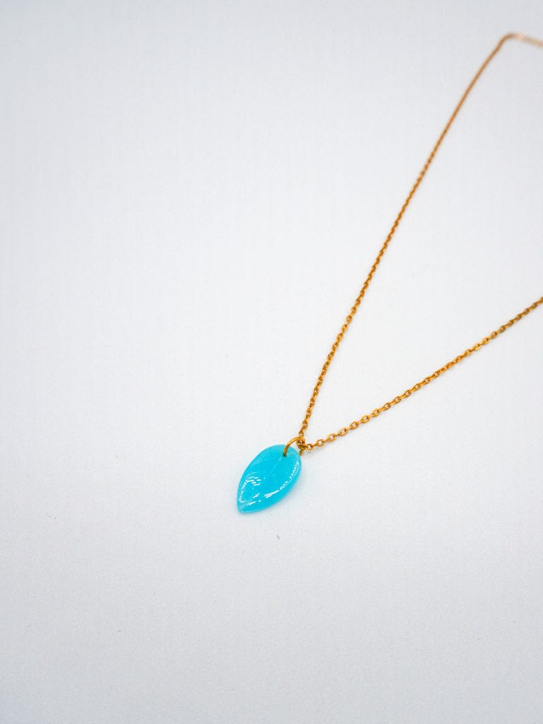 Collar hoja natural Accesoriosjeco Azul marino 