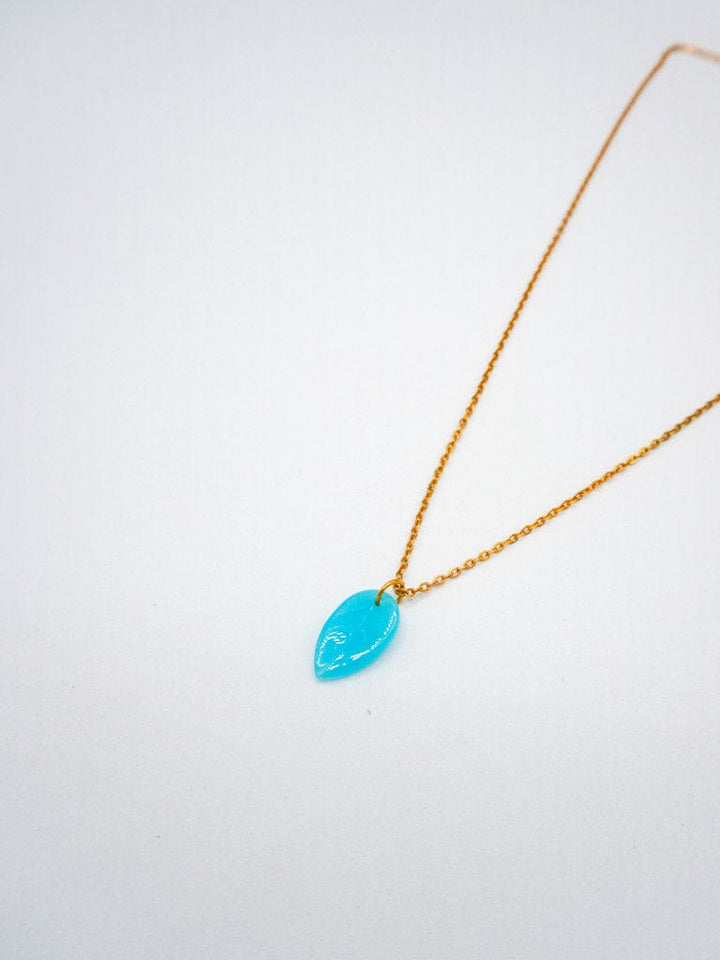 Collar hoja natural Accesoriosjeco Azul marino 
