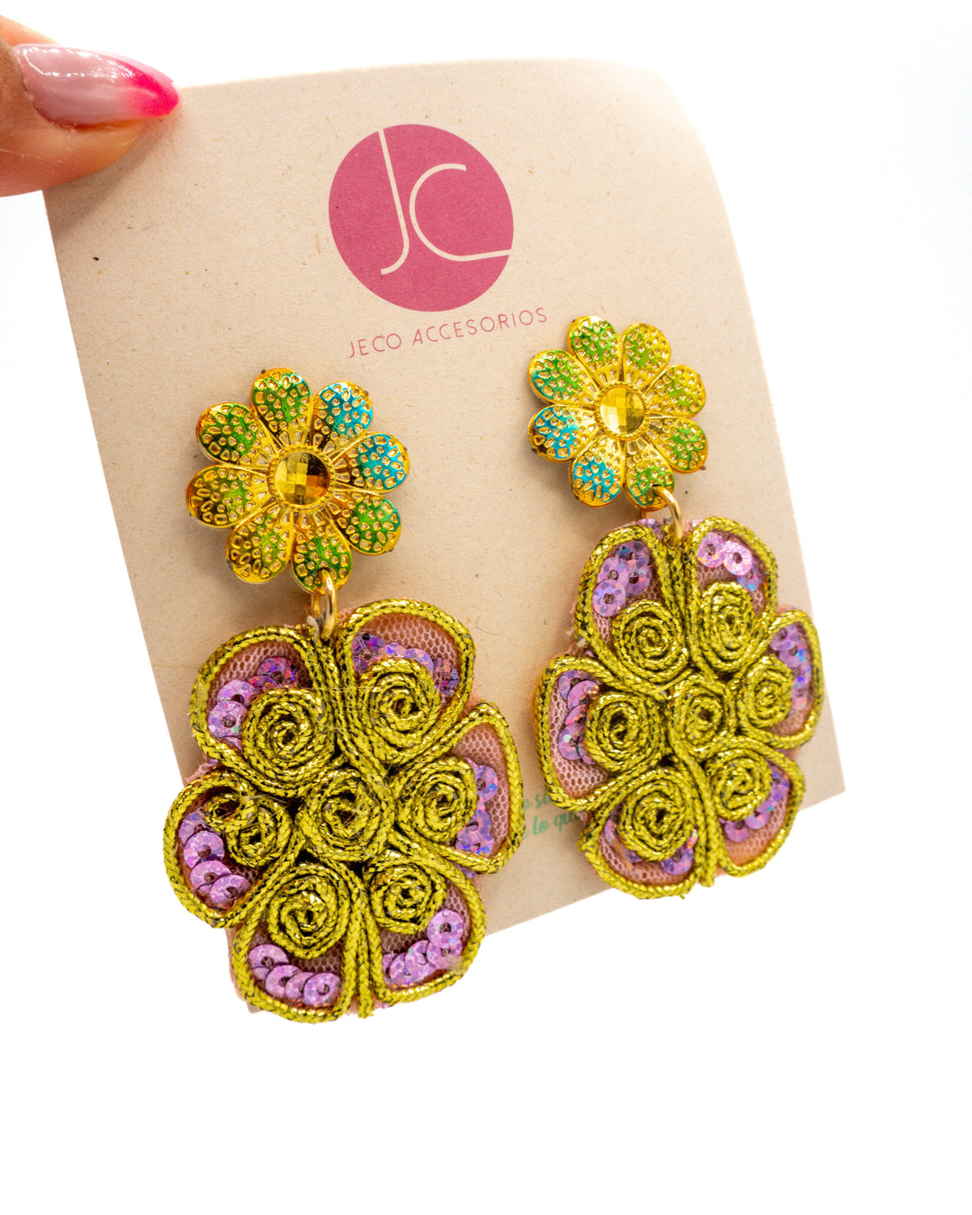 Aretes baile de rosa Accesoriosjeco 