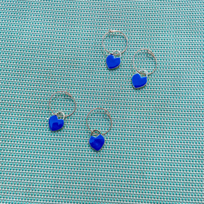 Aretes corazón azul Accesoriosjeco 