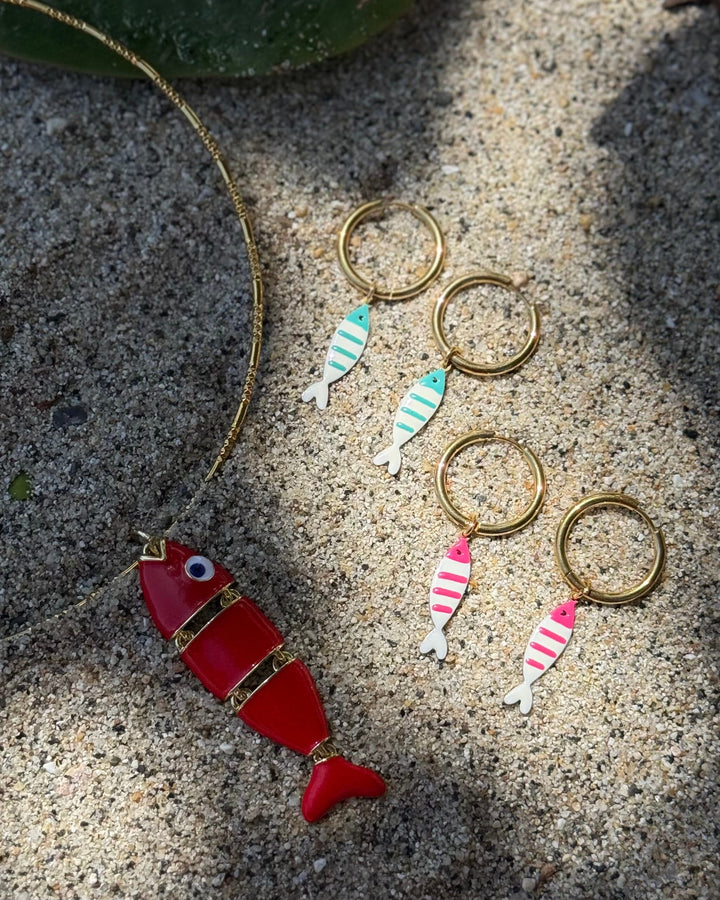 Aretes Argollas con peces de colores Accesoriosjeco 