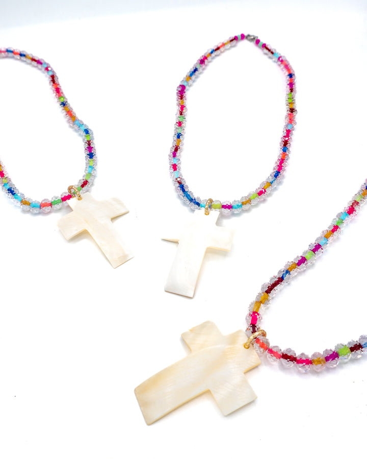 Collar cruz de colores Accesoriosjeco 