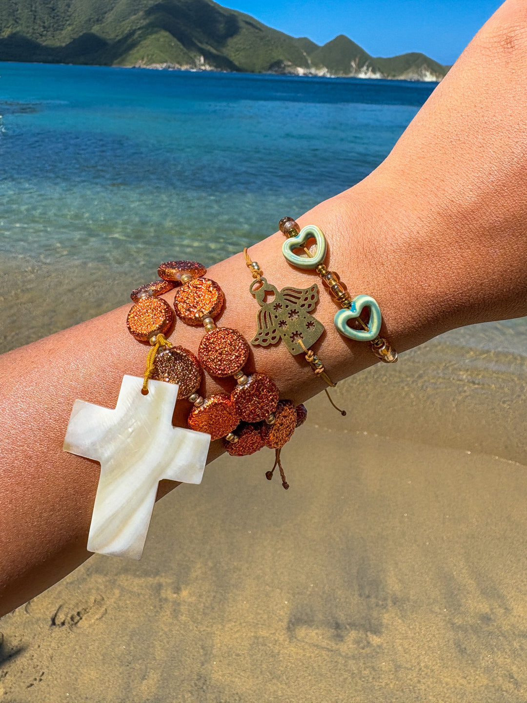 Set de pulsera cruz y Angel Accesoriosjeco 