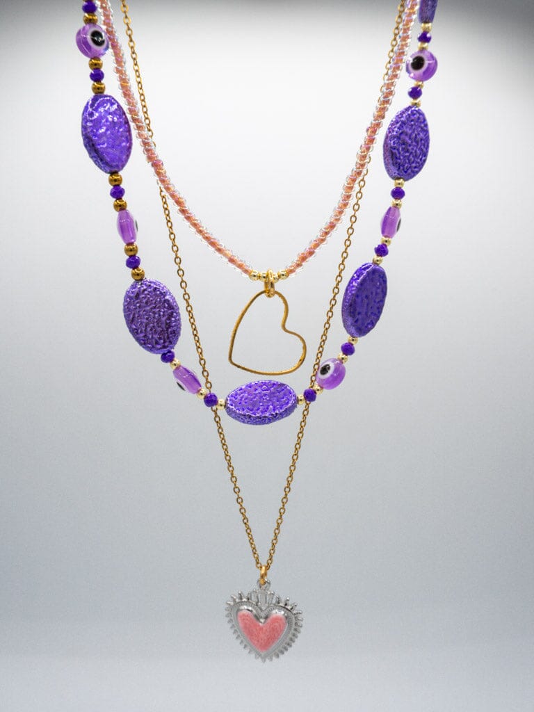 Trío de collar corazones Accesoriosjeco 