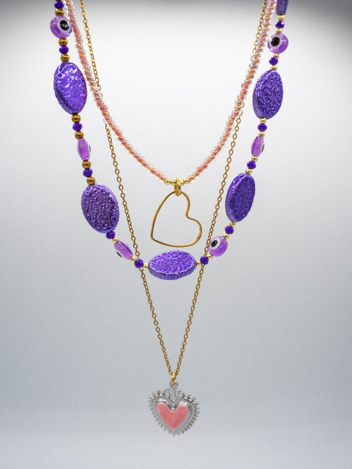 Trío de collar corazones Accesoriosjeco 