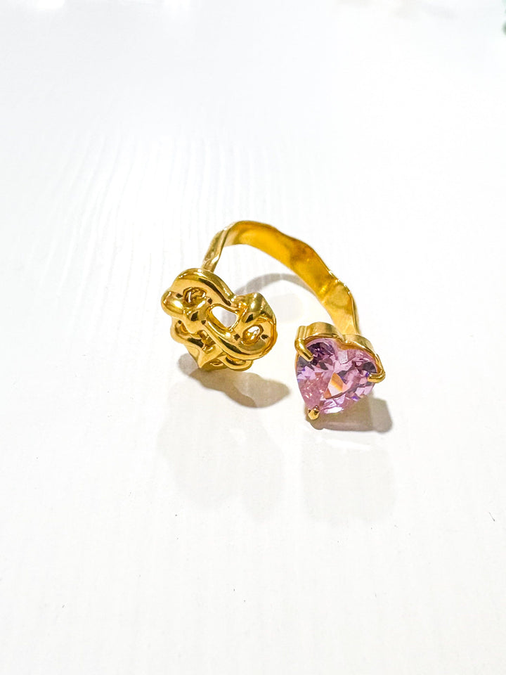 Anillos abiertos con incrustaciones de circon Accesoriosjeco Cristal 