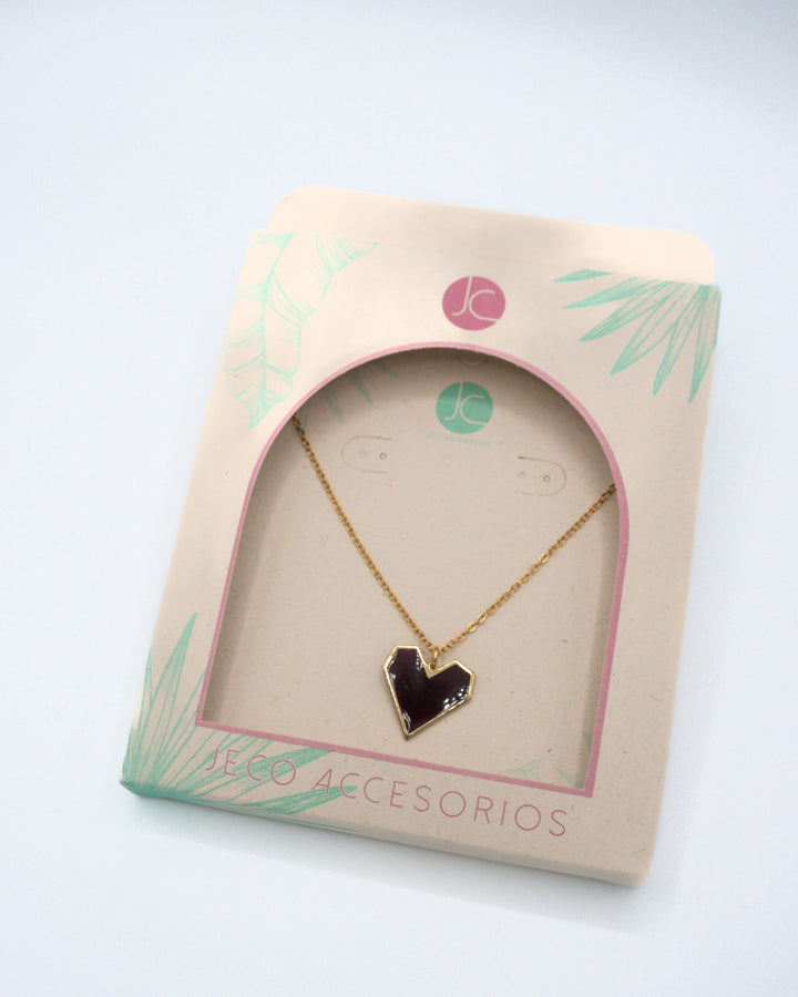 Collar corazón negro Accesoriosjeco 