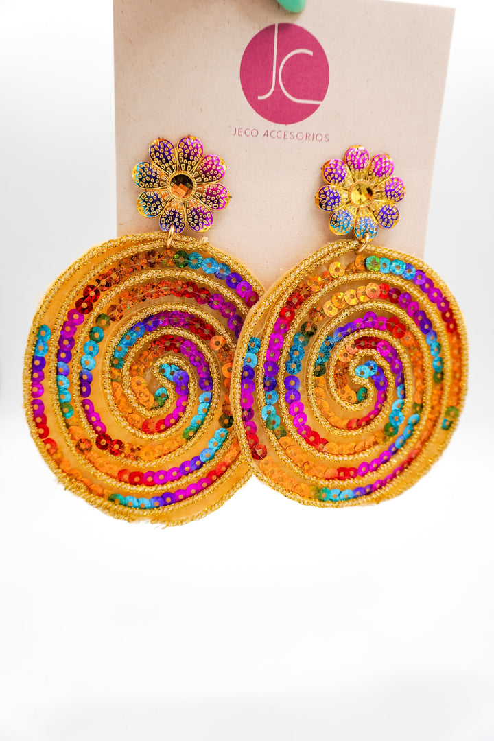 Maxi aretes círculos de color Accesoriosjeco 