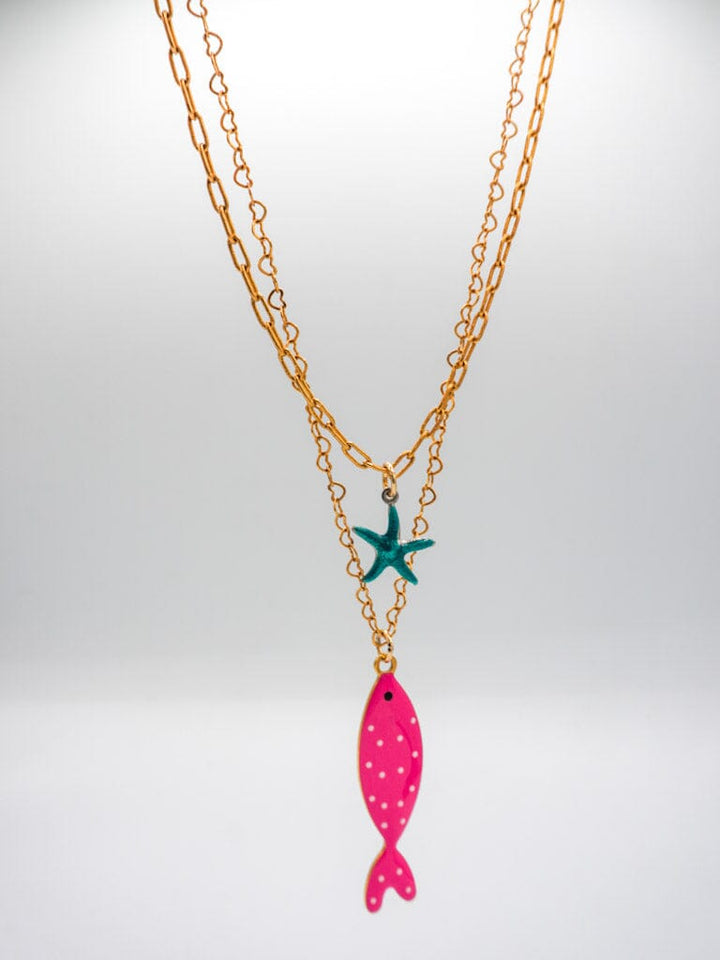 Dúo de collar pez rosa Accesoriosjeco 