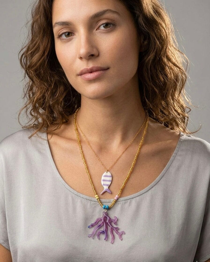 Dúo de colar coral Accesoriosjeco 