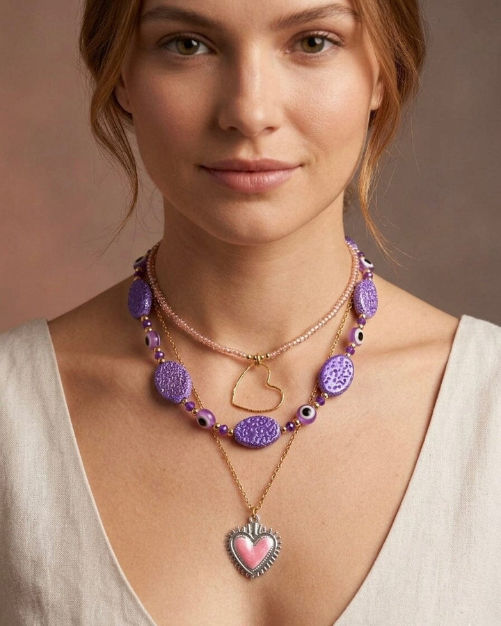 Trío de collar corazones Accesoriosjeco 