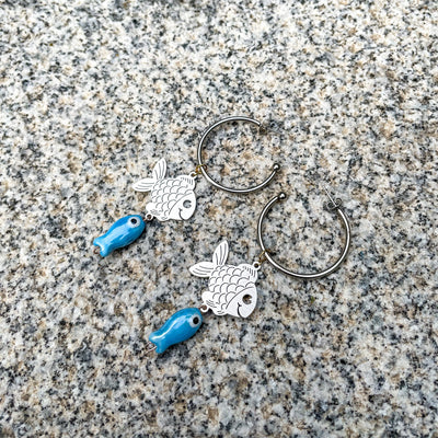 Aretes plateado mar Accesoriosjeco 