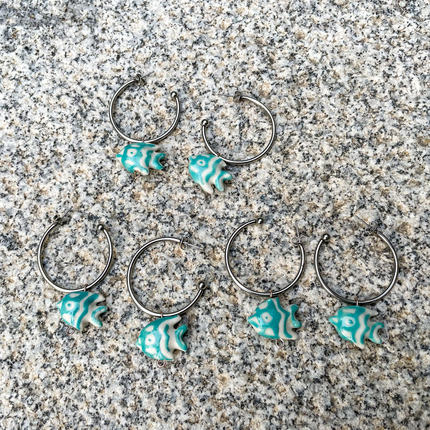 Aretes pez azul Accesoriosjeco 