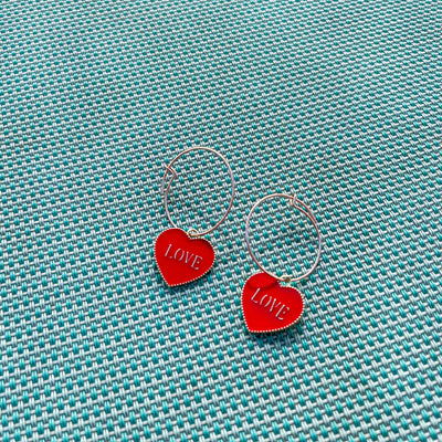 Aretes corazón rojo Accesoriosjeco 