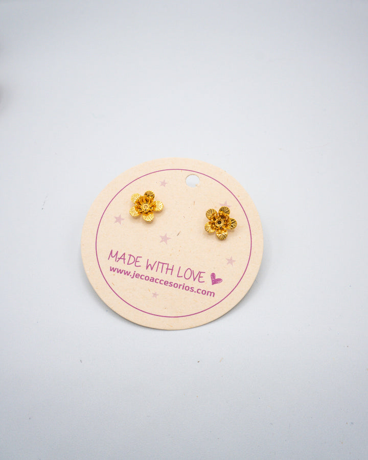 Aretes topo flor Accesoriosjeco 