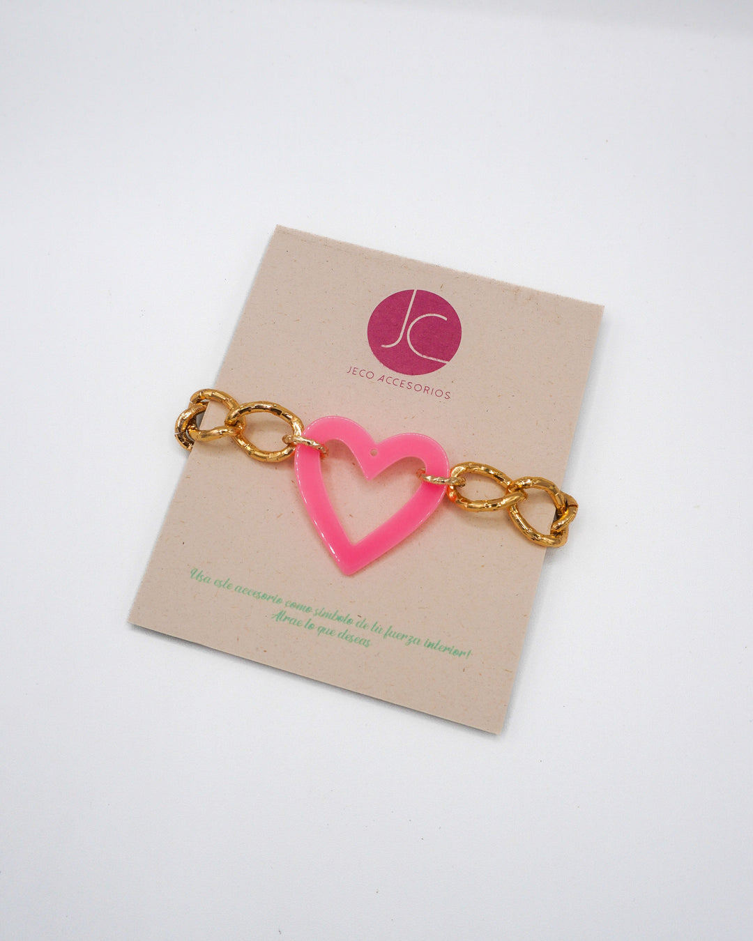 Pulsera corazón rosa Accesoriosjeco 