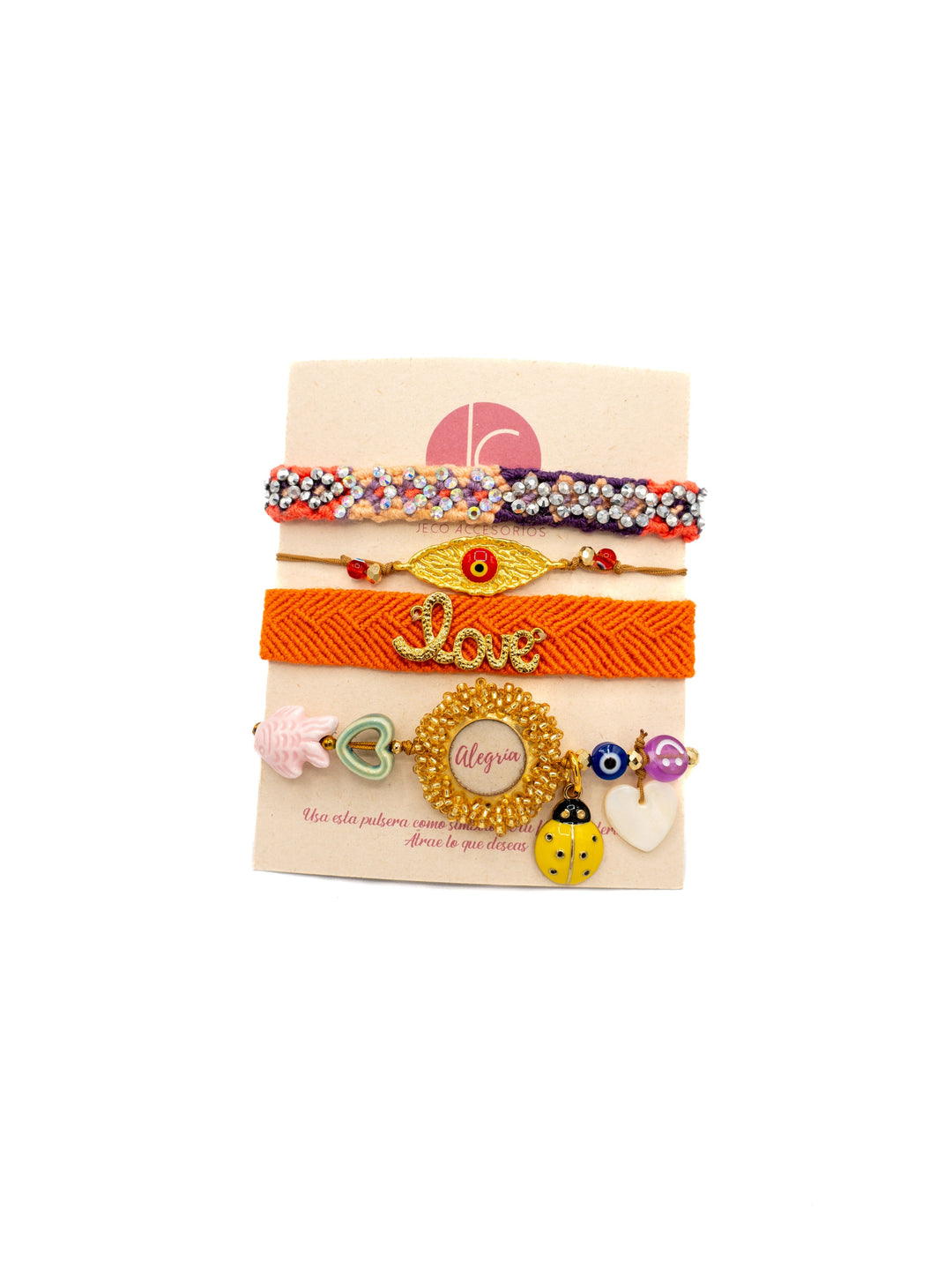 Set de pulseras amor y alegria Accesoriosjeco 