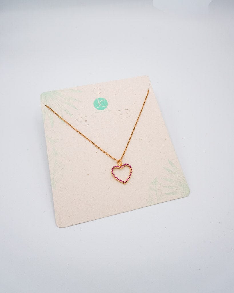 Collar corazón de cristal Accesoriosjeco Rosa 