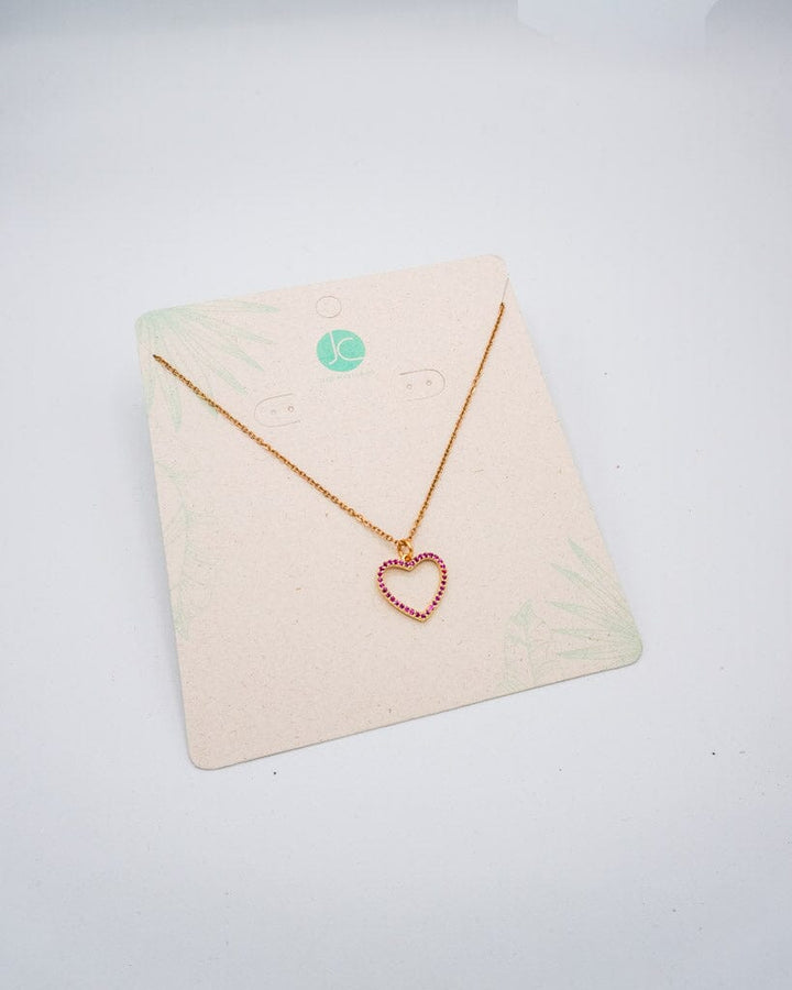 Collar corazón de cristal Accesoriosjeco Rosa 