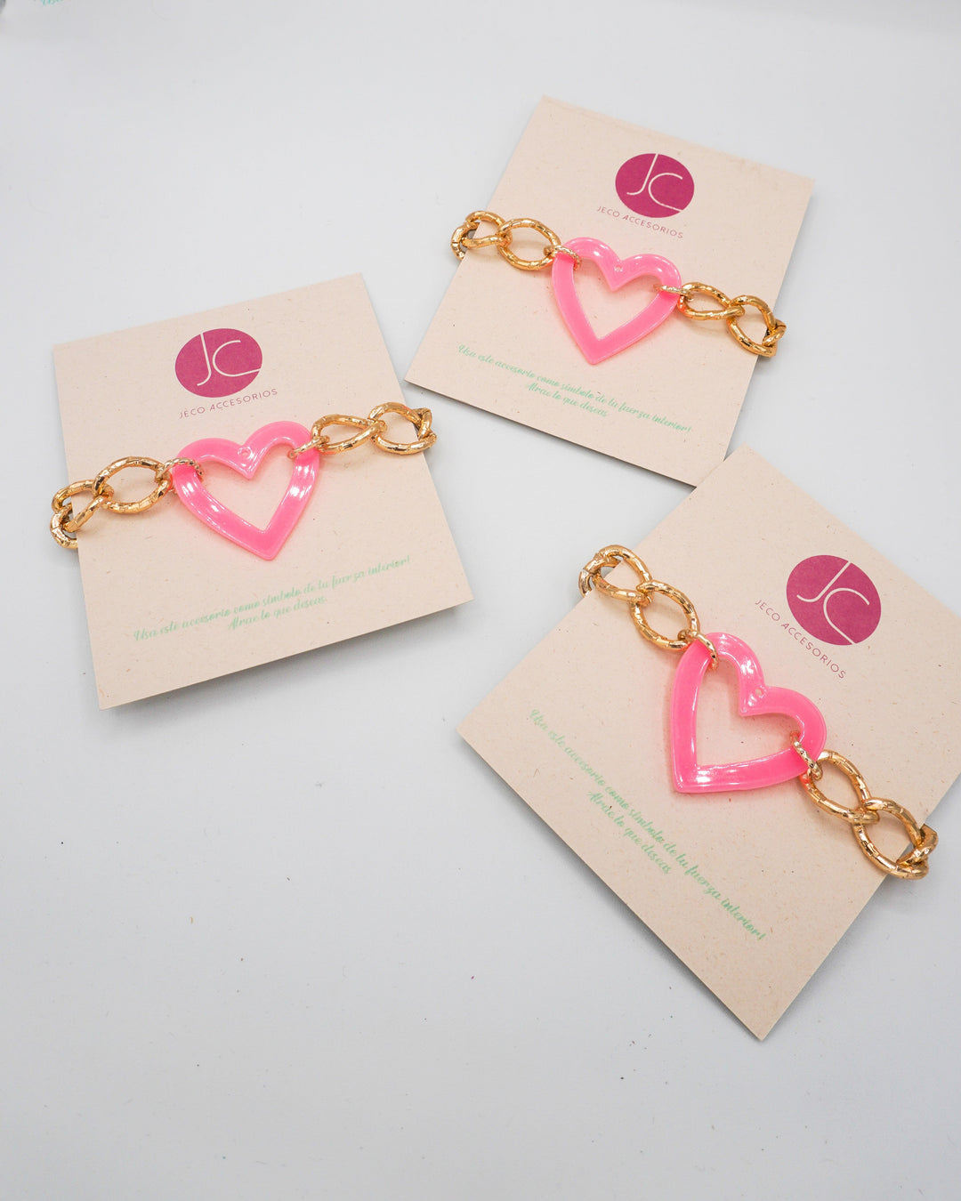 Pulsera corazón rosa Accesoriosjeco 