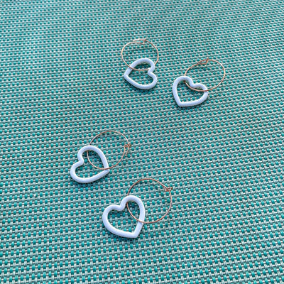 Aretes corazón blanco Accesoriosjeco 