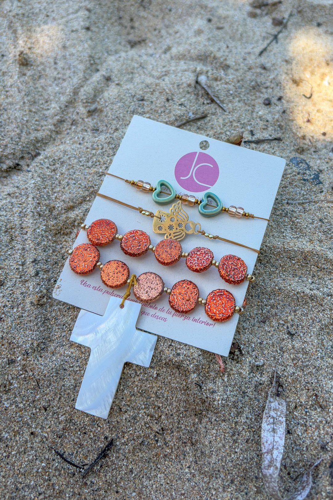 Set de pulsera cruz y Angel Accesoriosjeco 