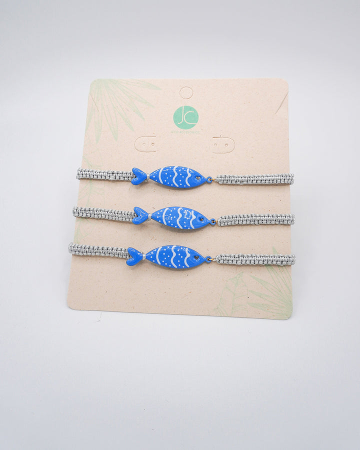 Trio de pulsera pez azul Accesoriosjeco 