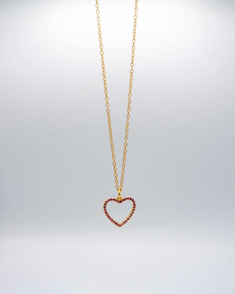 Collar corazón de cristal Accesoriosjeco Negro 