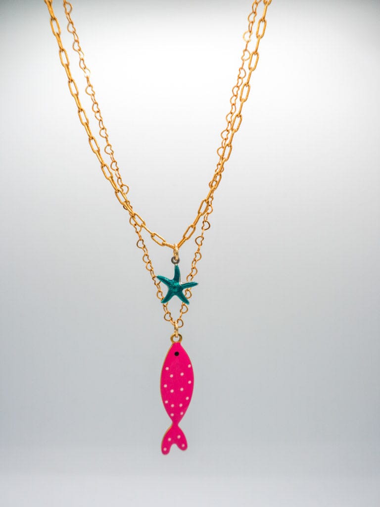 Dúo de collar pez rosa Accesoriosjeco 