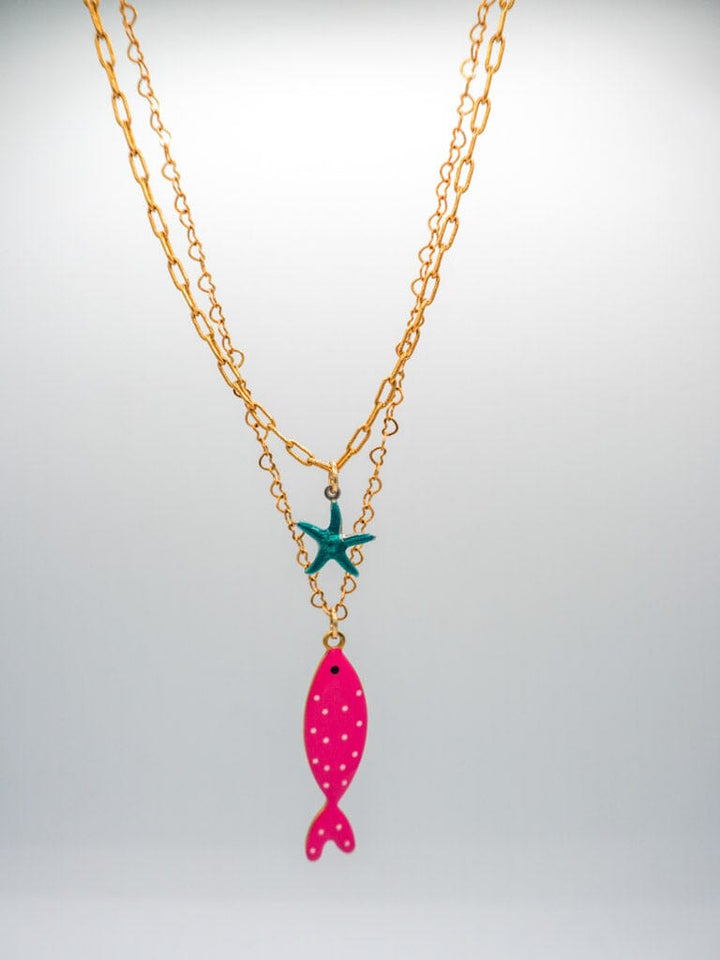 Dúo de collar pez rosa Accesoriosjeco 