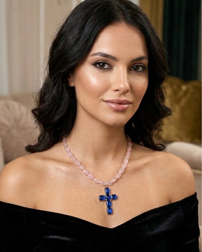 Collar cruz cristal Accesoriosjeco 