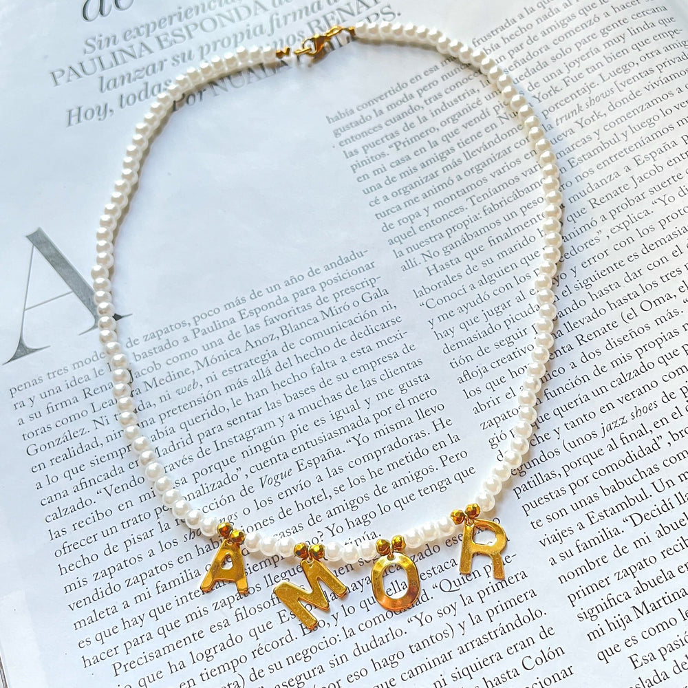Collar perlas amor Accesoriosjeco 