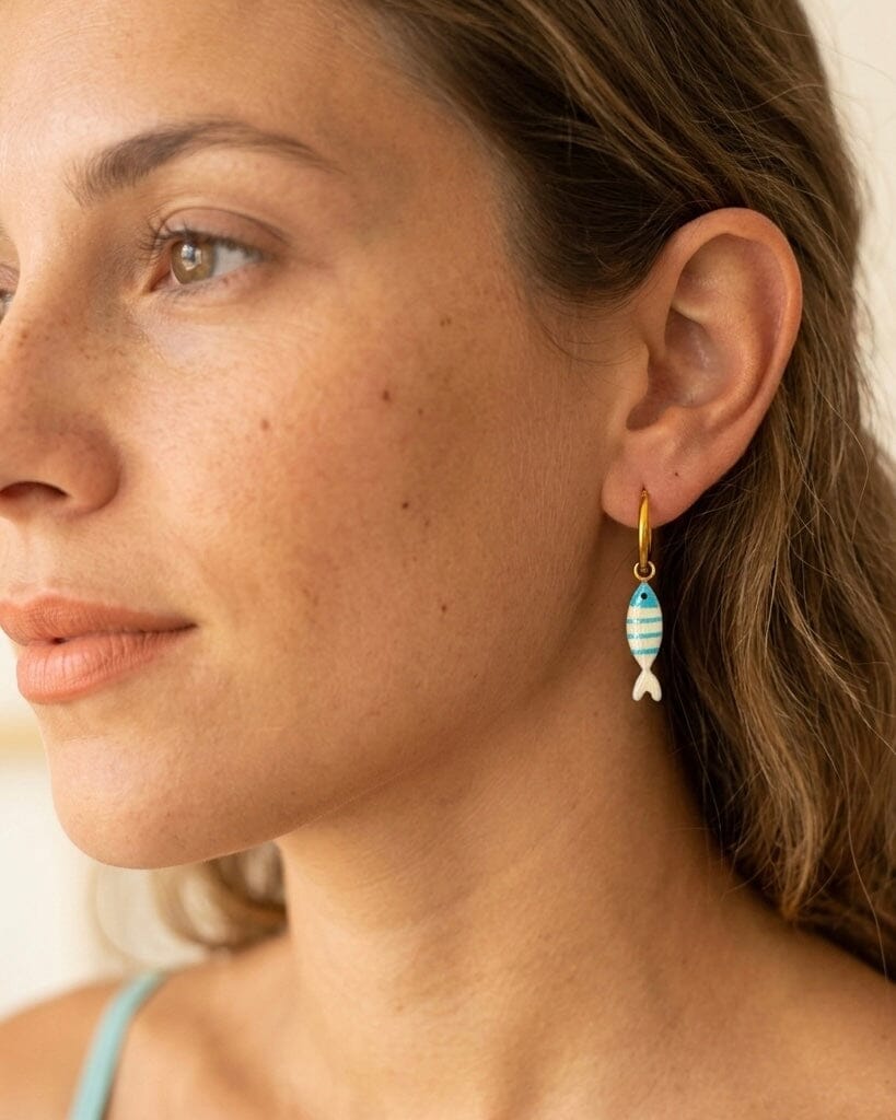 Aretes Argollas con peces de colores Accesoriosjeco 