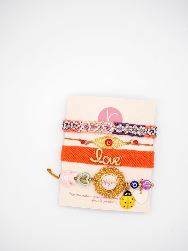 Set de pulseras amor y alegria Accesoriosjeco 